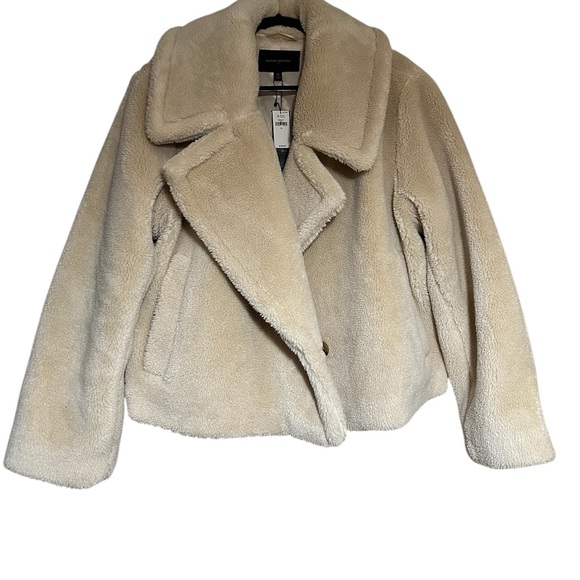 NWT Banana Republic Vintage Faux fur Jacket in Transition Cream - Picture 10 of 10